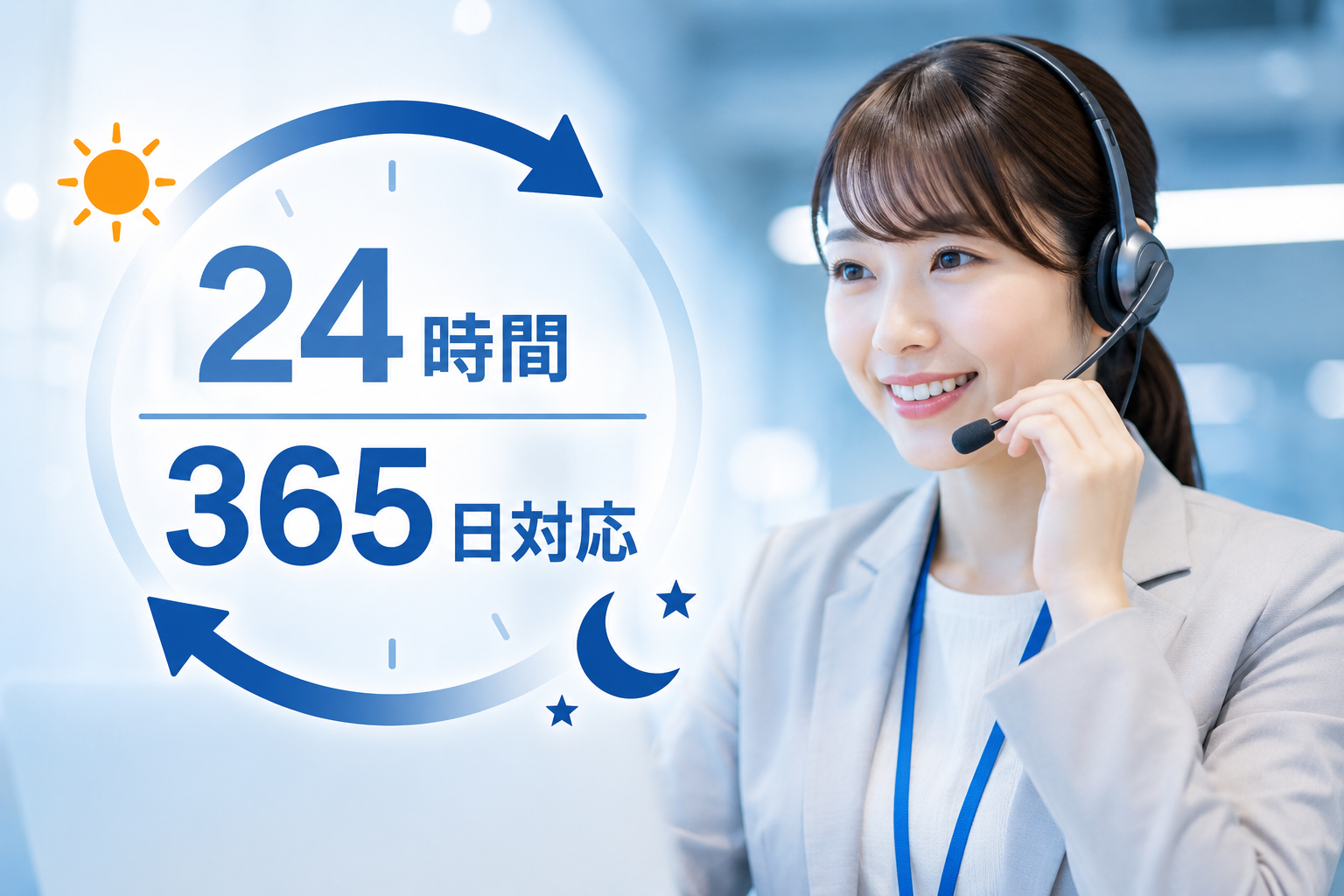 24時間・365日対応の受付オペレーター